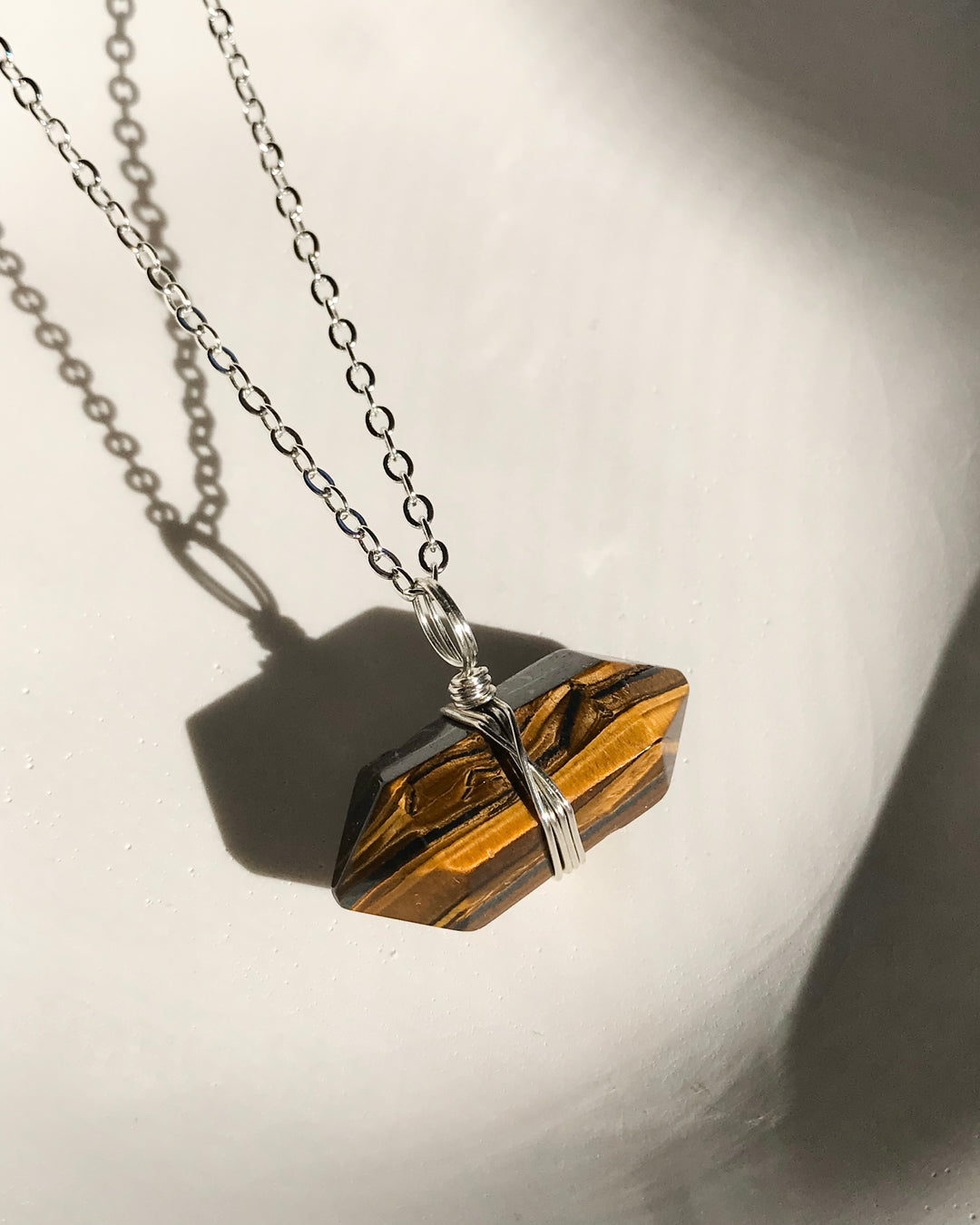 Brown Tiger Eye Necklace | Silver