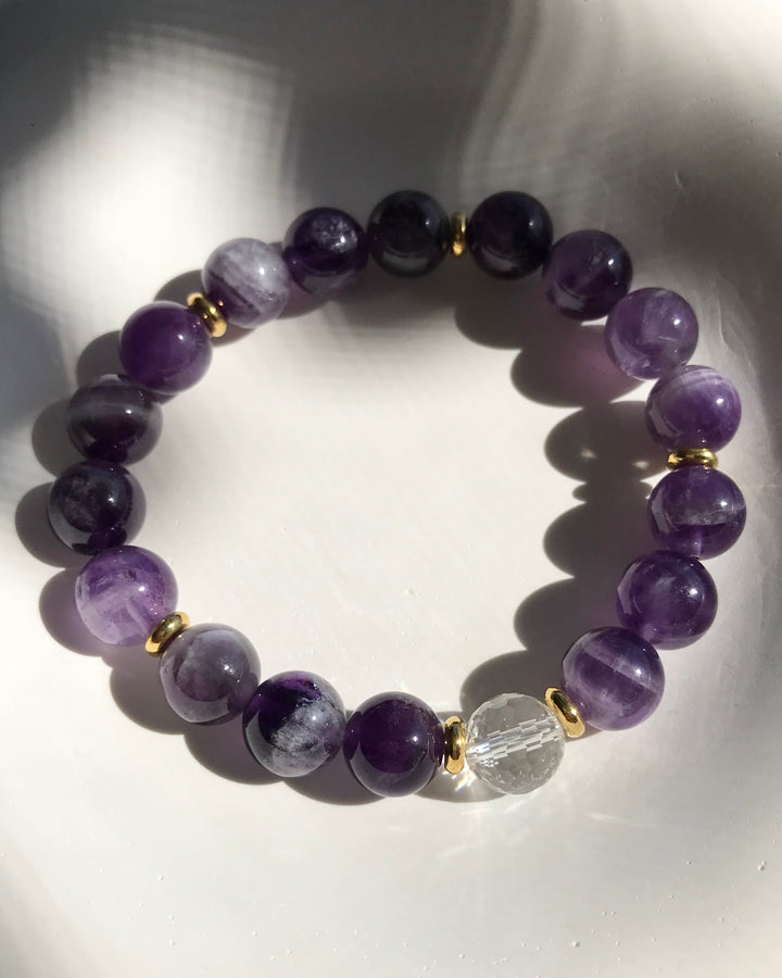 CLEANSING | CHEVRON AMETHYST INTENTION BRACELET