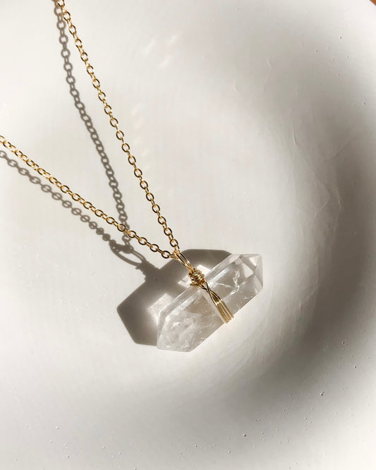 Clear Quartz Necklace | Gold | 50cm