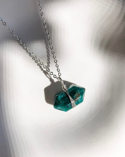 Apatite Necklace | Silver | 50cm