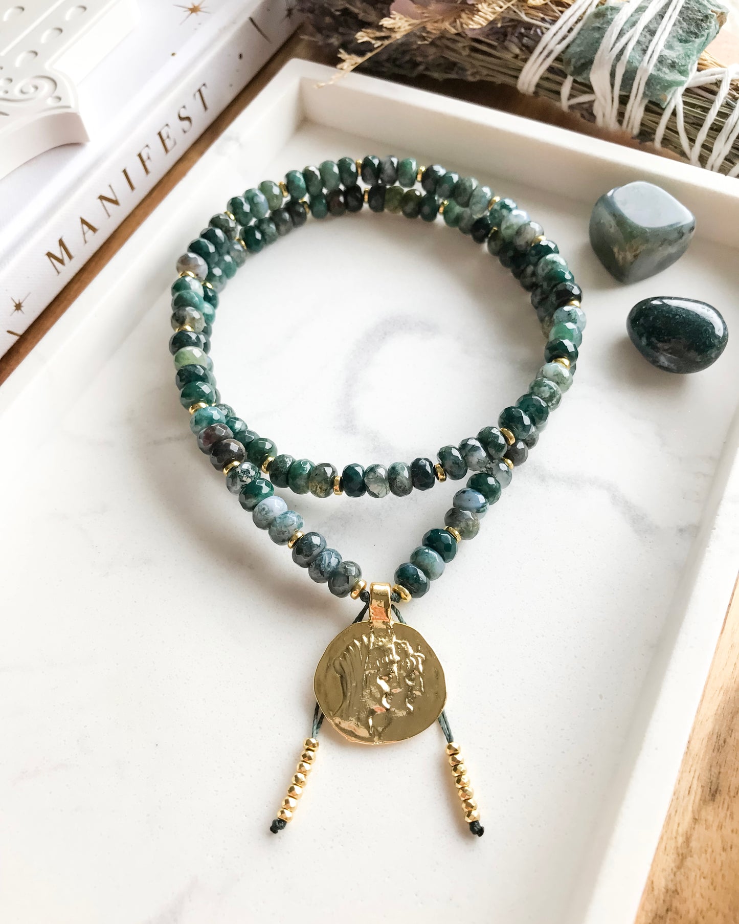 FRESH START | Moss Agate Beaded Necklace