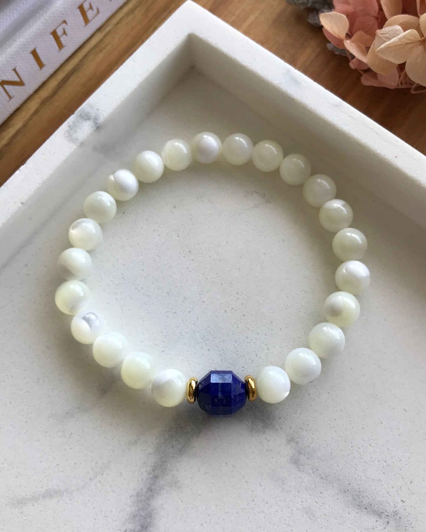 SVABHAVA | Lapis Lazuli + Mother of Pearl Mala Bracelets