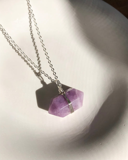 Lepidolite Necklace | Silver | 50cm