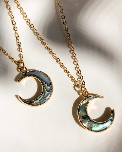 Gold Abalone Moon Necklace | 45cm