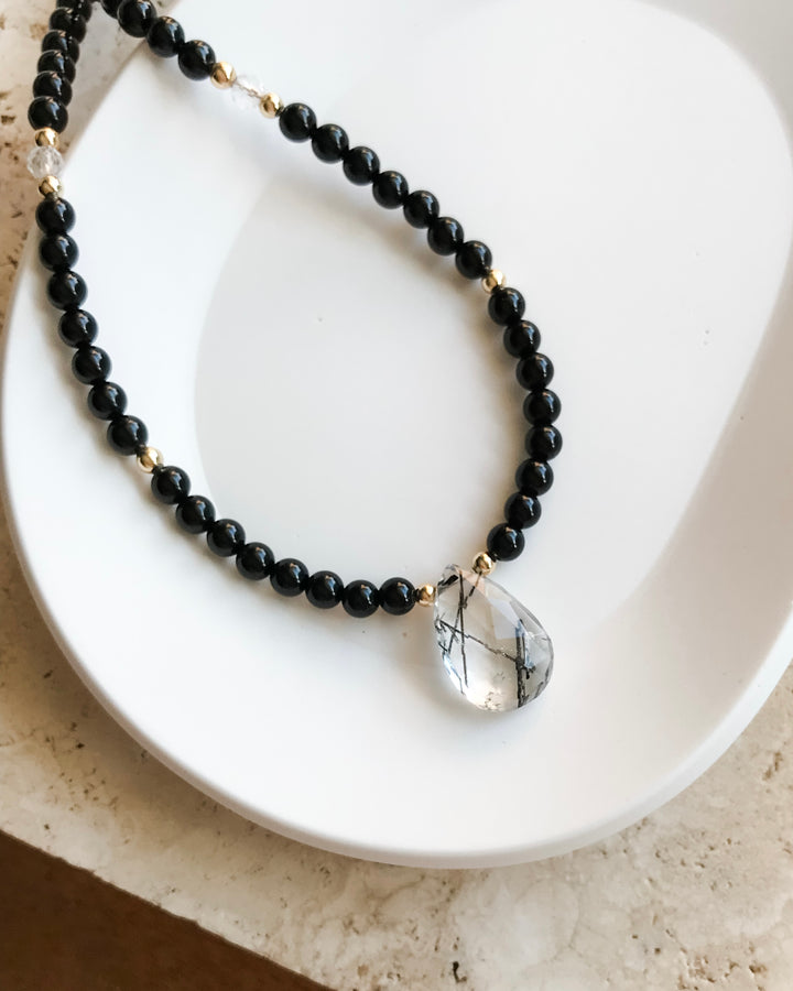 GROUNDING | Black Onyx Dainty Intention Necklace