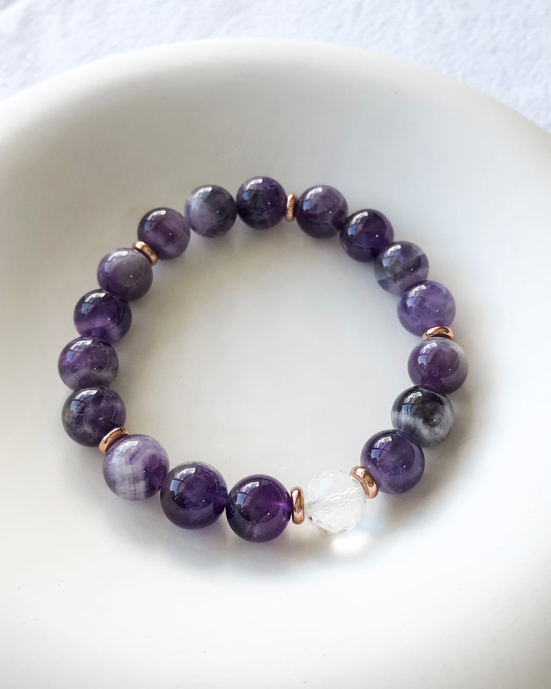 CLEANSING | CHEVRON AMETHYST INTENTION BRACELET