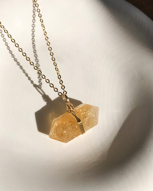 Citrine Necklace | Gold | 50cm