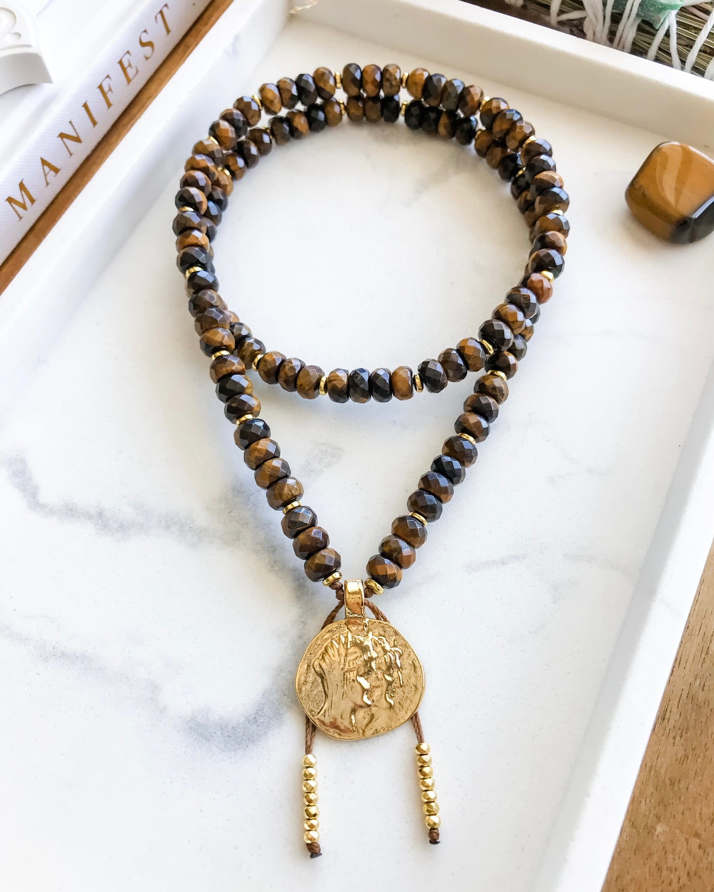 F*CKING FEARLESS | Tiger Eye Beaded Necklace