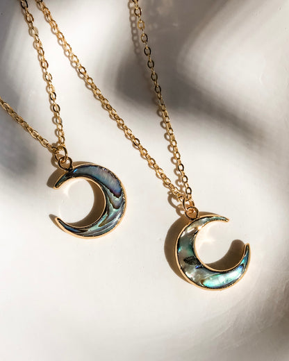 Gold Abalone Moon Necklace | 45cm