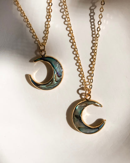 Gold Abalone Moon Necklace | 45cm