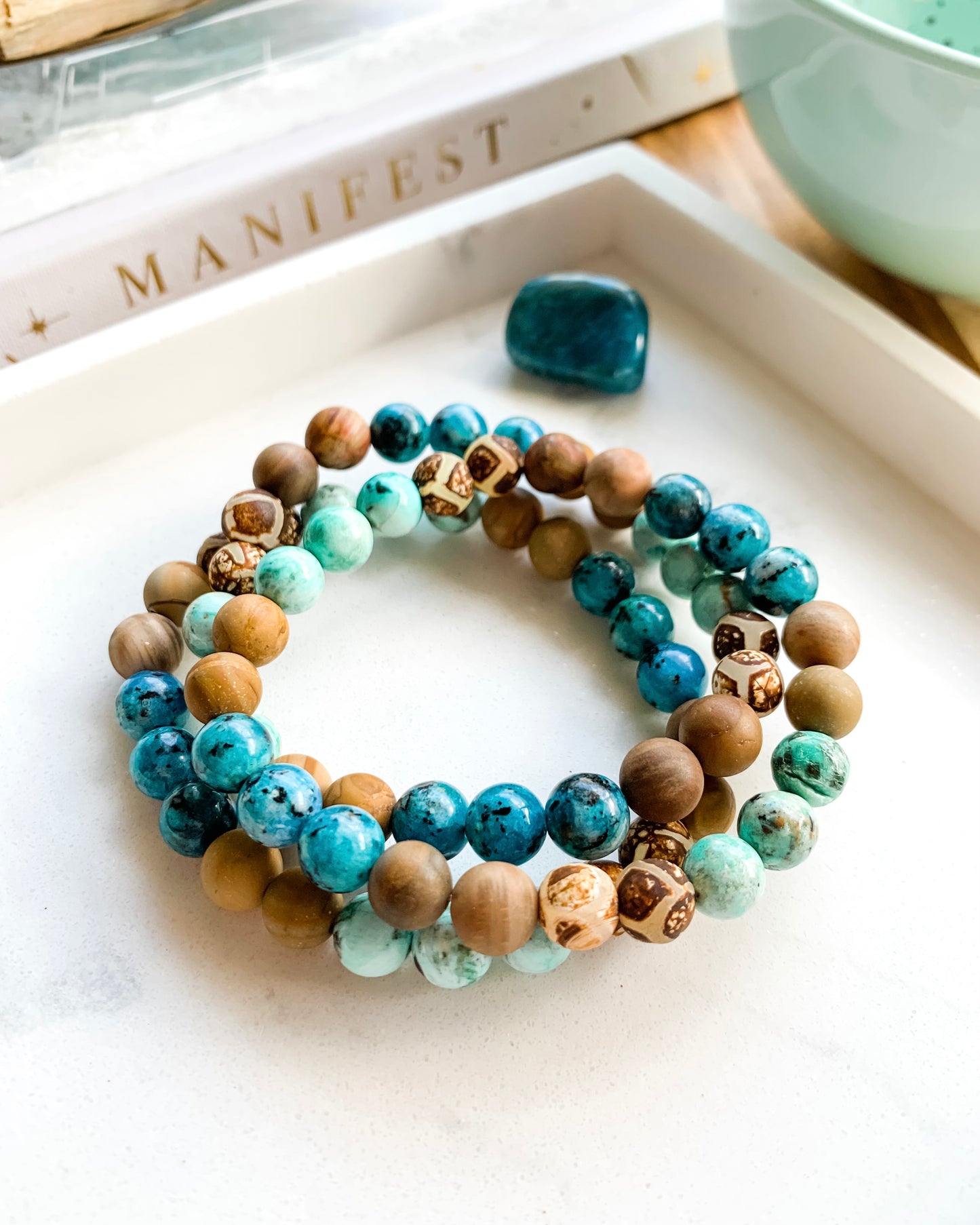 SEASIDE DREAMING Mala Bracelet | Agate, Jade, Jasper, Petrified Wood + Turquoise