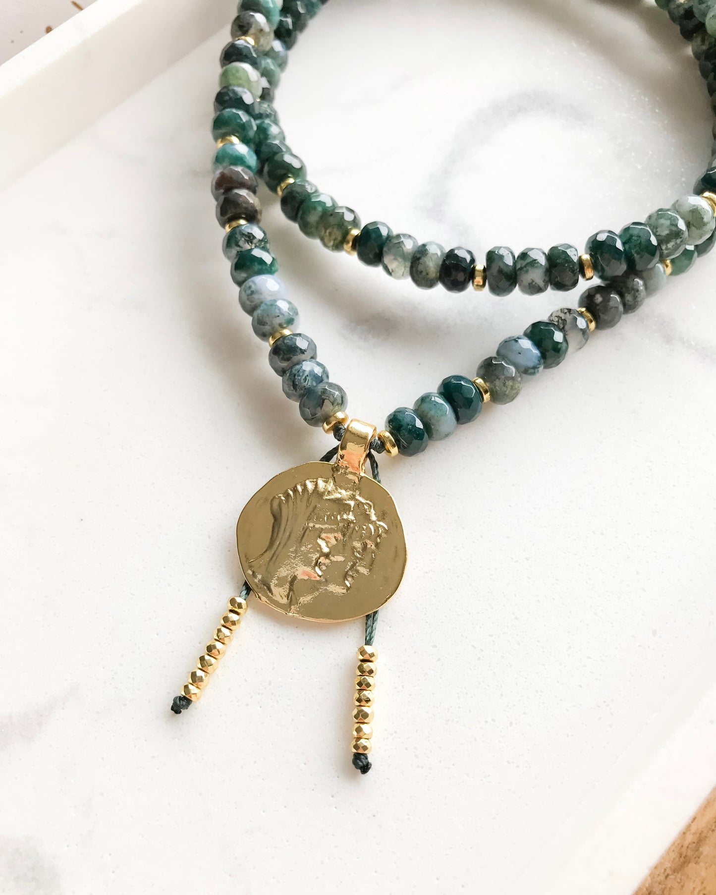 FRESH START | Moss Agate Beaded Necklace