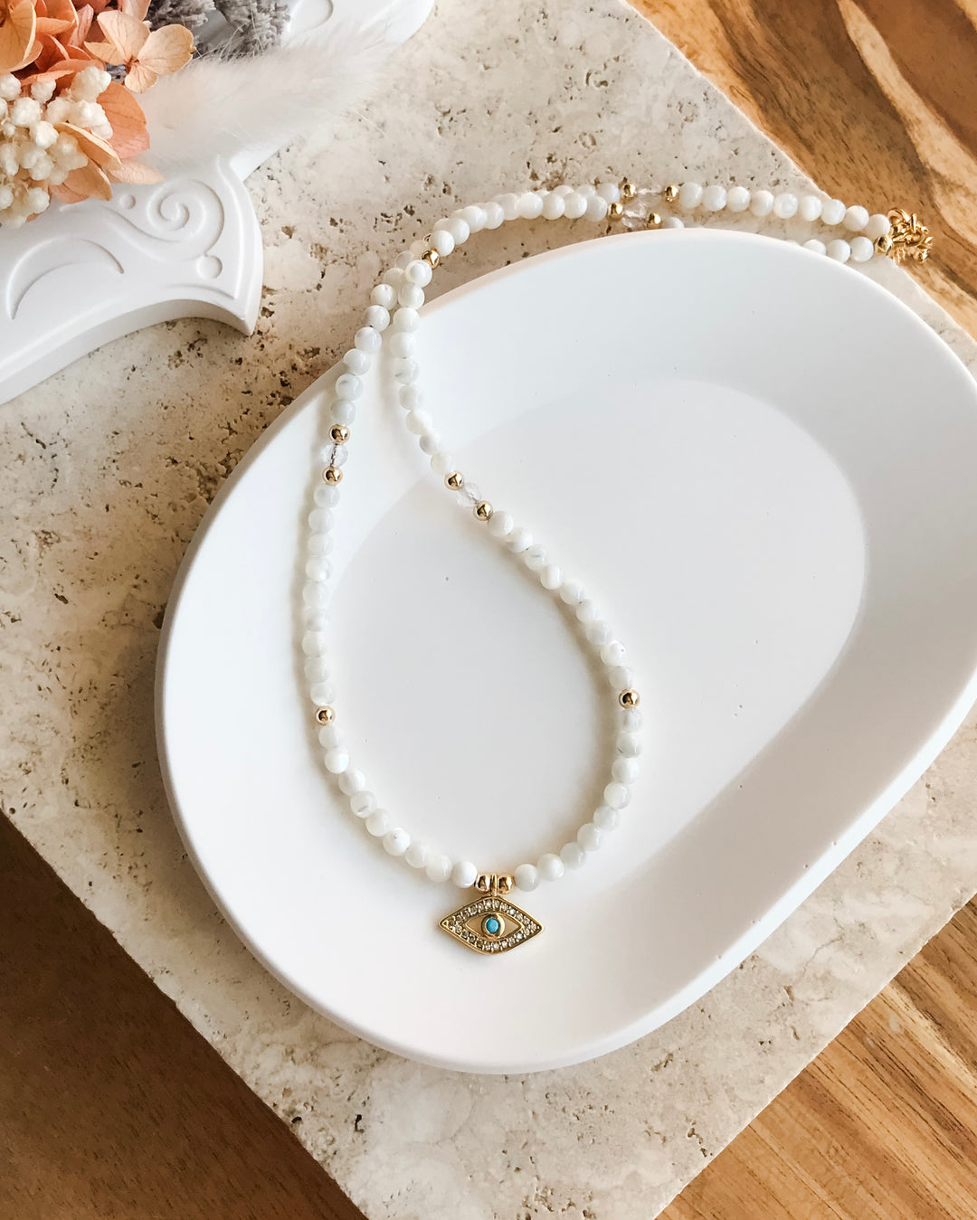 CONFIDENCE | Mother of Pearl Dainty Intention Necklace