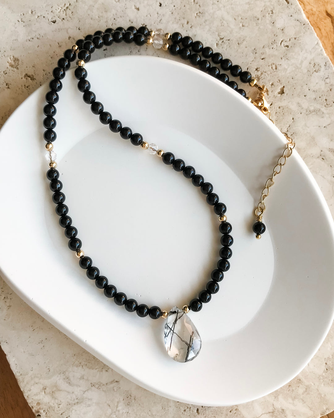 GROUNDING | Black Onyx Dainty Intention Necklace