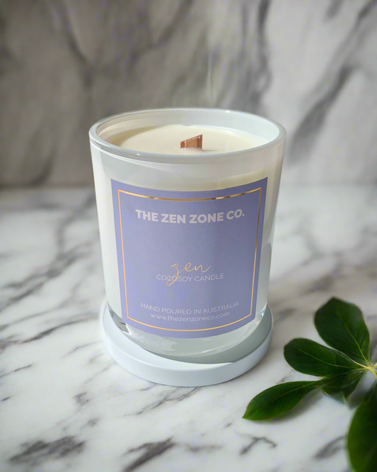 ZEN | Leather + Sandalwood Wood Wick Candle