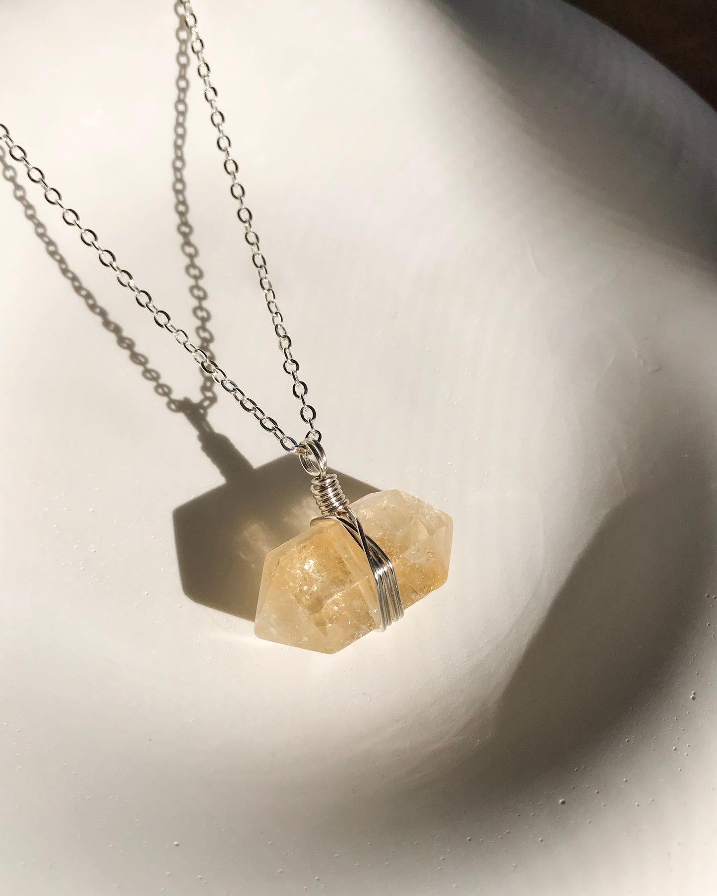 Citrine Necklace | Silver | 50cm