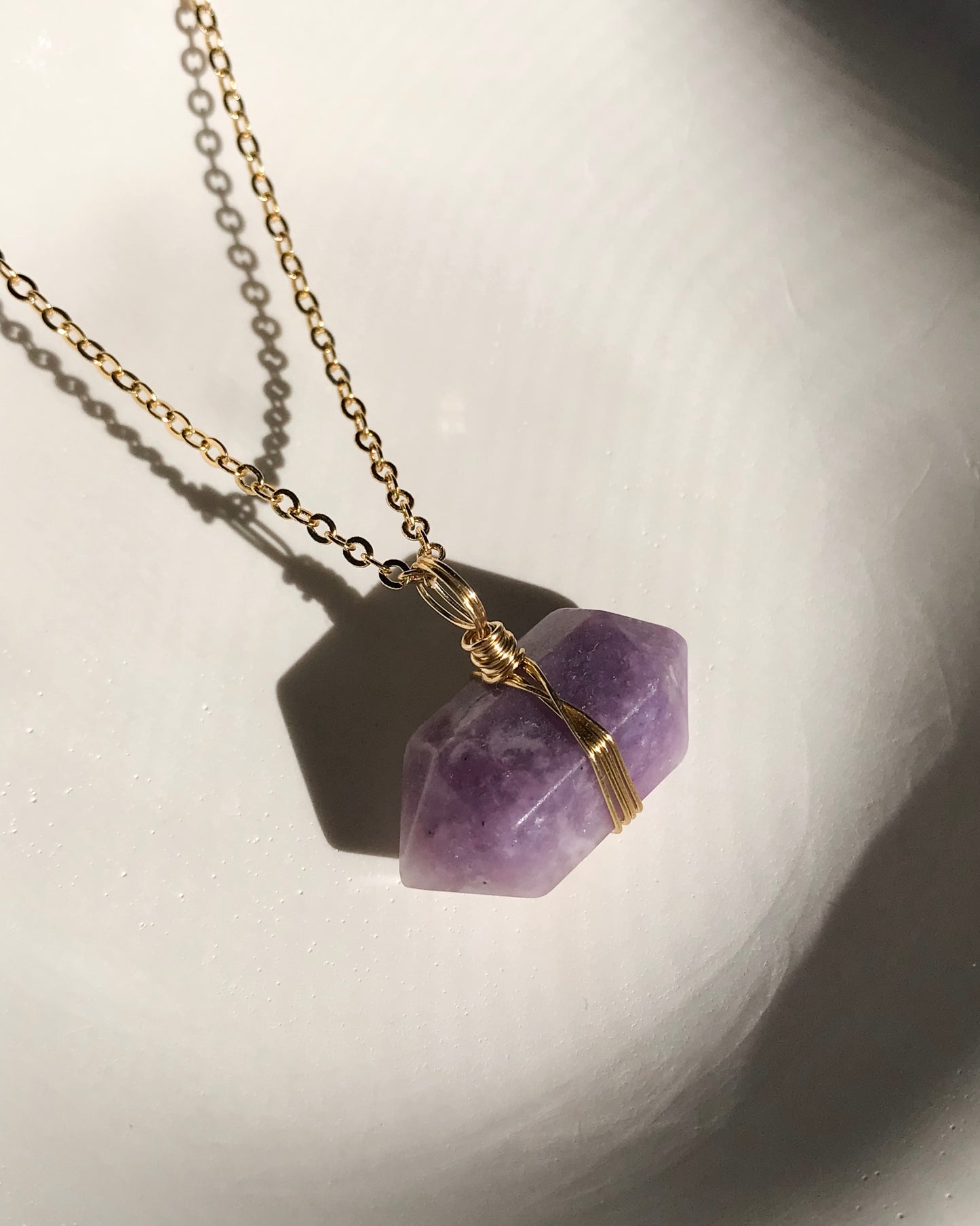 Lepidolite Necklace | Gold | 50cm