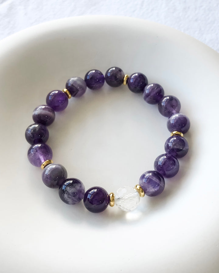 CLEANSING | CHEVRON AMETHYST INTENTION BRACELET