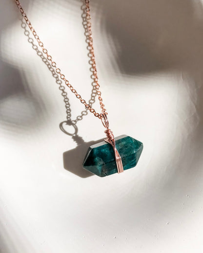 Apatite Necklace | Rose Gold | 50cm