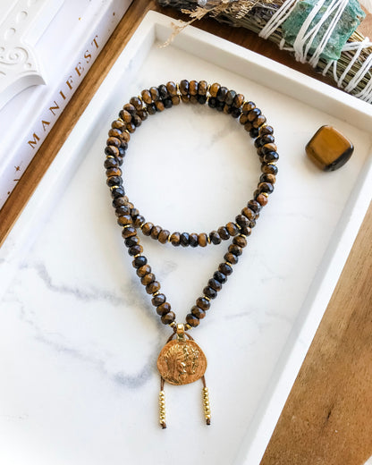 F*CKING FEARLESS | Tiger Eye Beaded Necklace