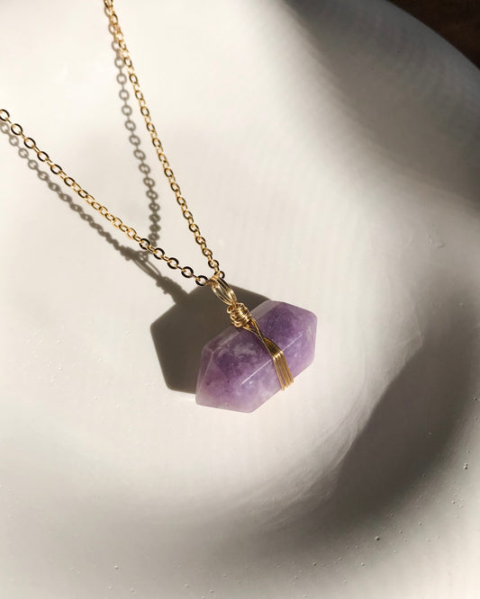 Lepidolite Necklace | Gold | 50cm