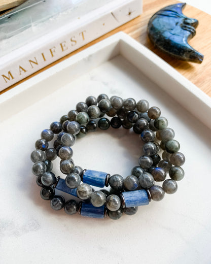 Awakening Intuition Mala Bracelet | Kyanite + Labradorite