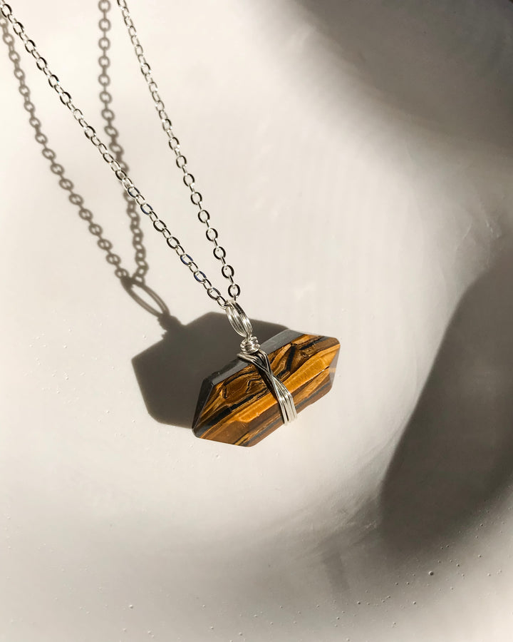 Brown Tiger Eye Necklace | Silver