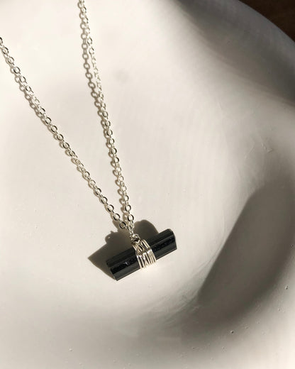 Black Tourmaline Necklace | Silver | 50cm