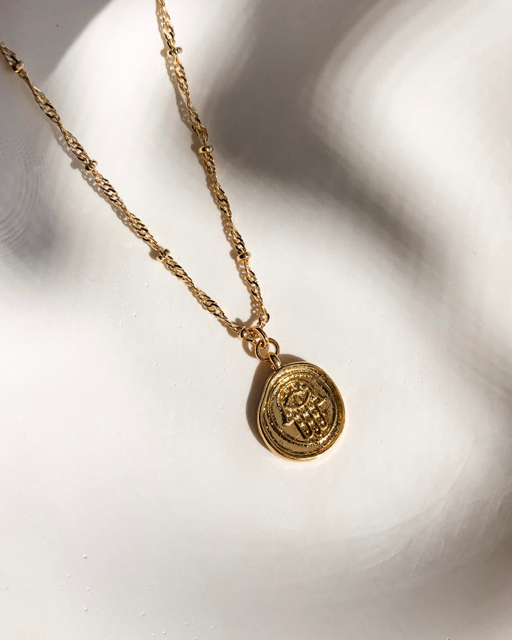 HAMSA Pendant Necklace | Gold