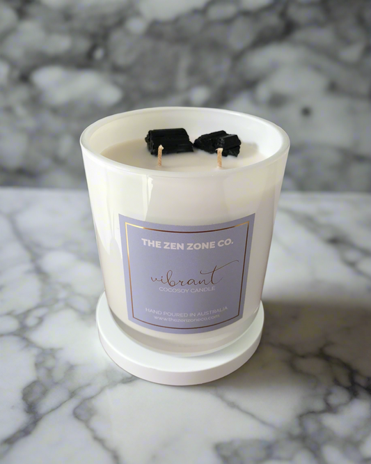 VIBRANT | Blackcurrant Rose Crystal Infused Candle