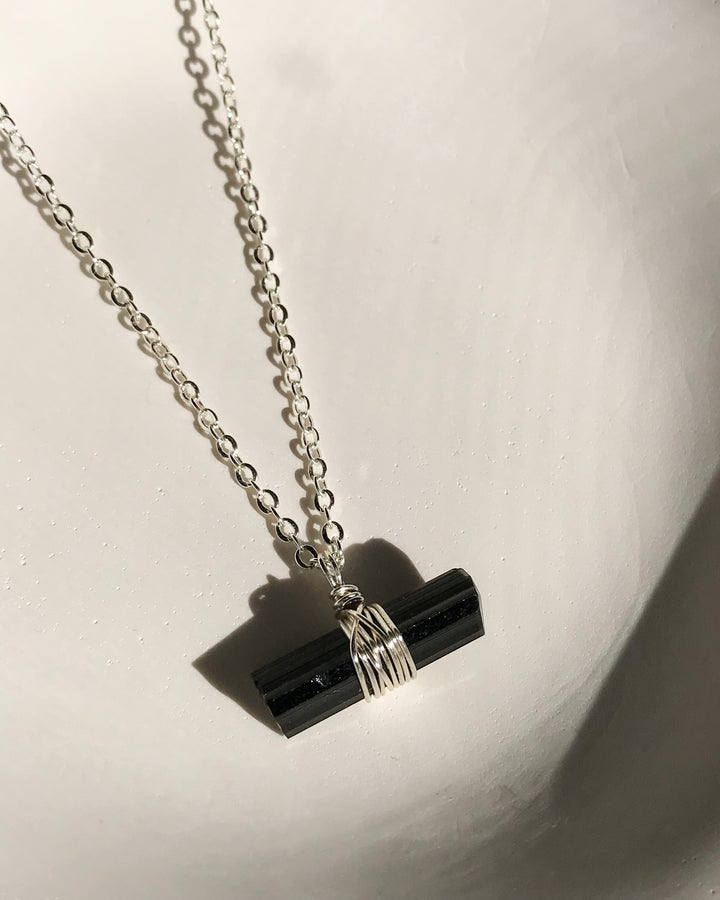 Black Tourmaline Necklace | Silver