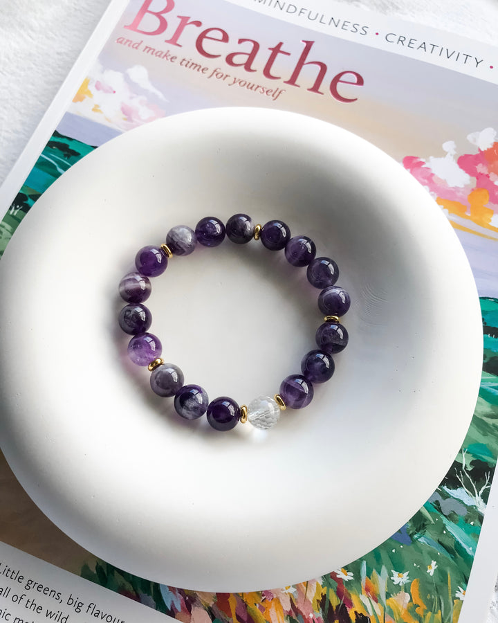 CLEANSING | CHEVRON AMETHYST INTENTION BRACELET