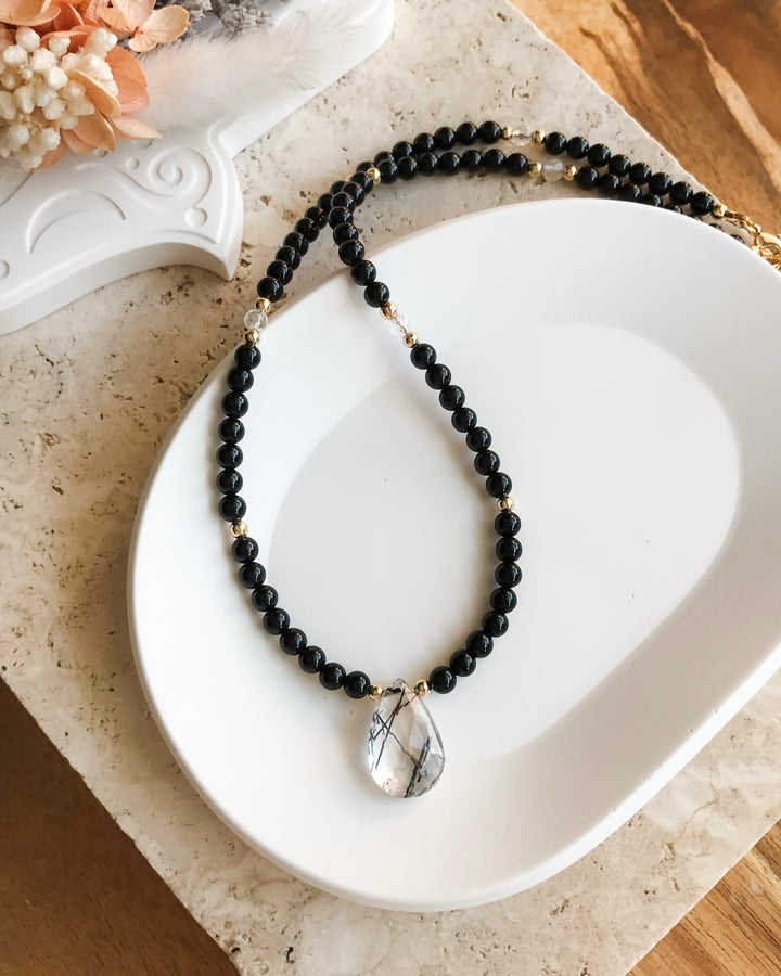 GROUNDING | Black Onyx Dainty Intention Necklace