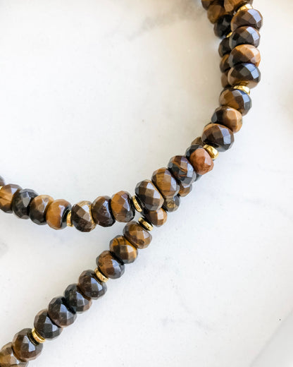 F*CKING FEARLESS | Tiger Eye Beaded Necklace