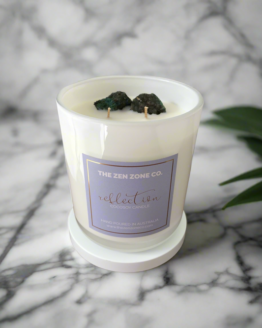 REFLECTION | Marshmallow Sandalwood Crystal Infused Candle