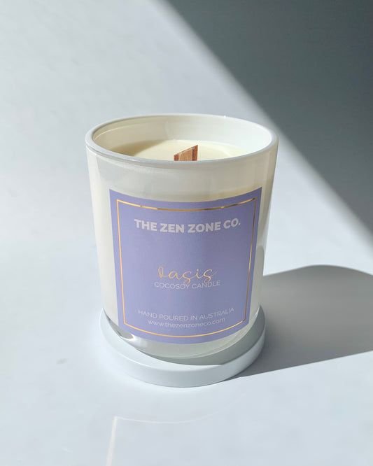 OASIS ~ Lychee + Guava Sorbet Wood Wick Candle