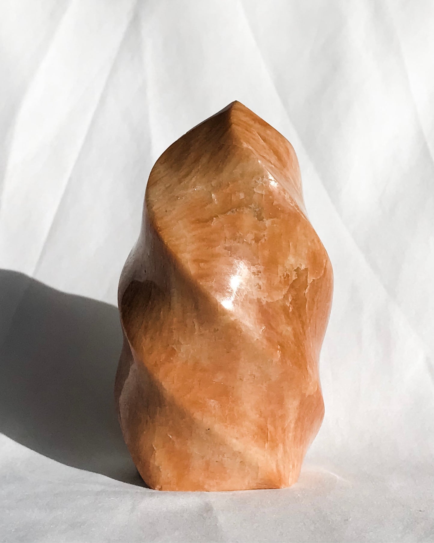 The Zen Zone Co Peach Moonstone Crystal Flame