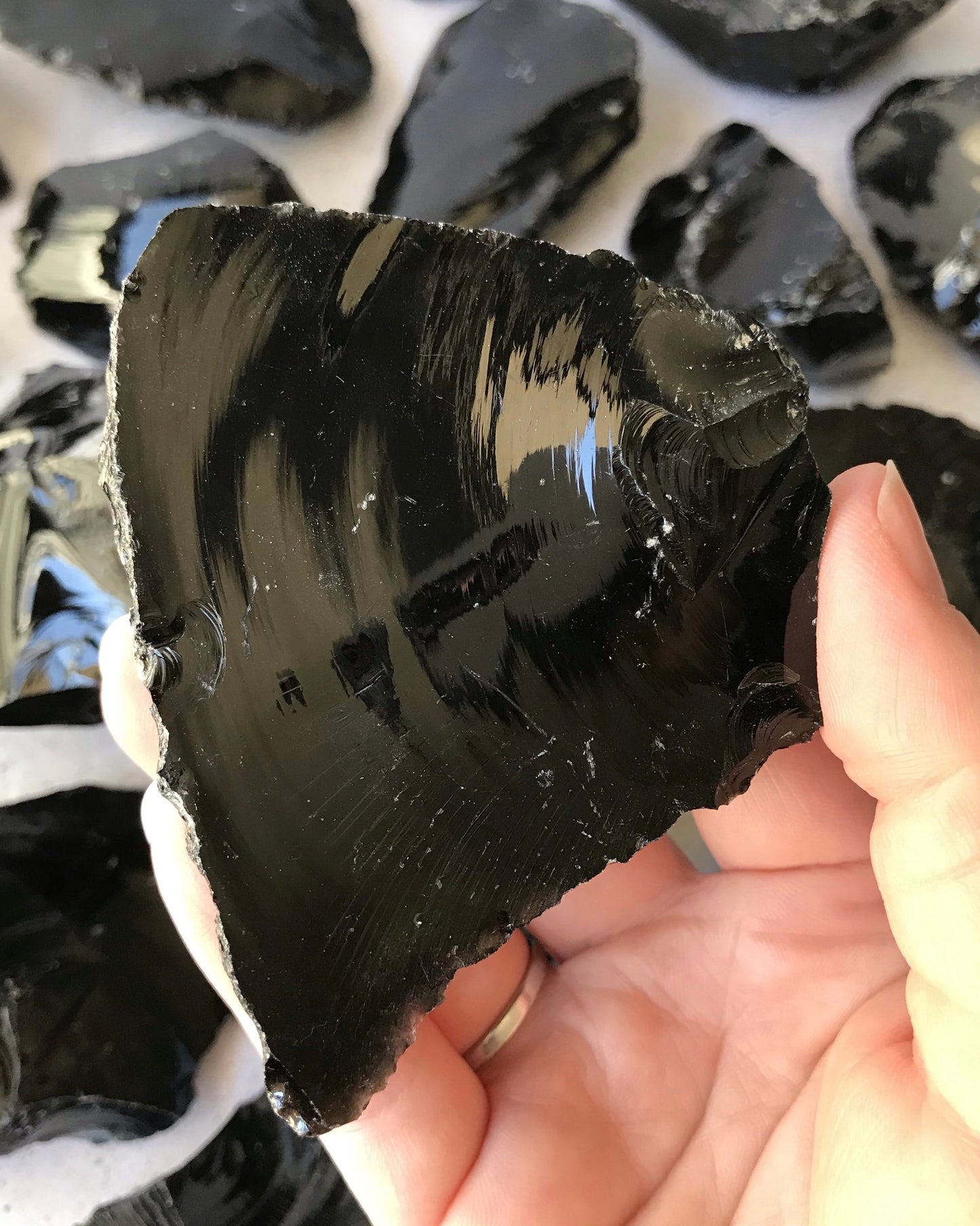 Large Raw Black Obsidian