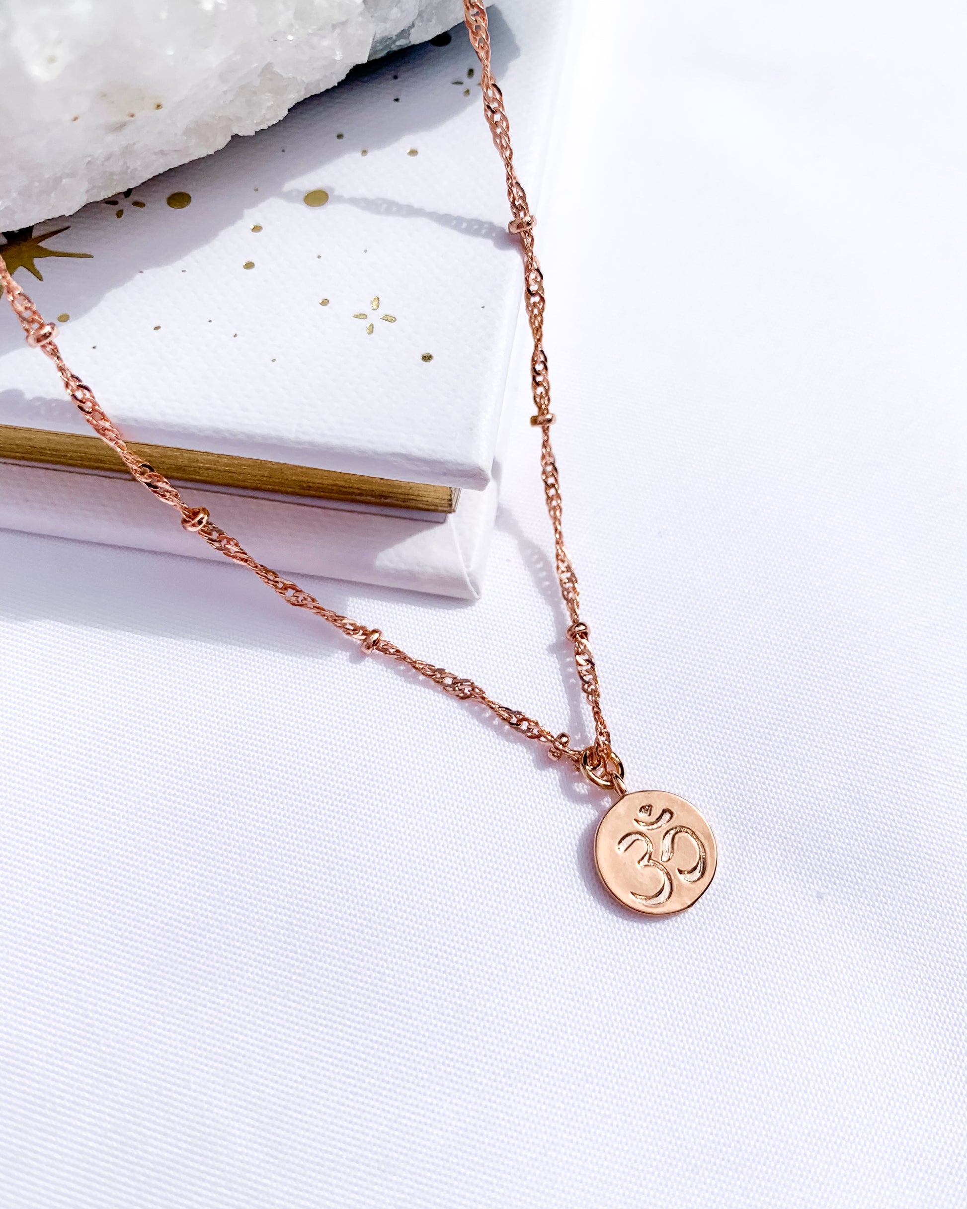 The Zen Zone Co Rose Gold Aum Om Anklet