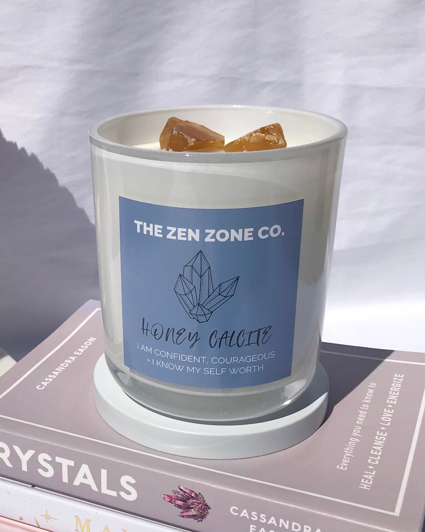 honey calcite candle