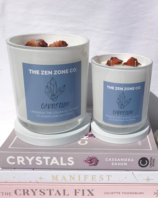 carnelian crystal infused candles
