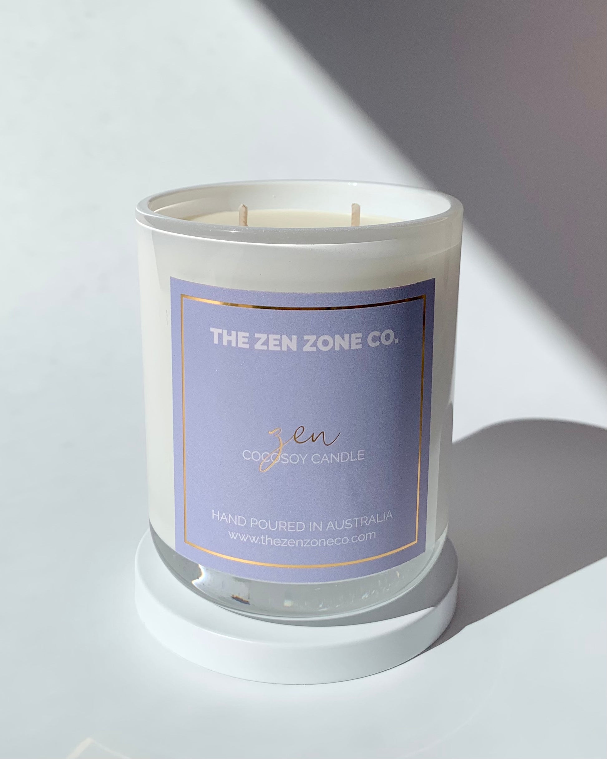 leather and sandalwood candle by The Zen Zone Co